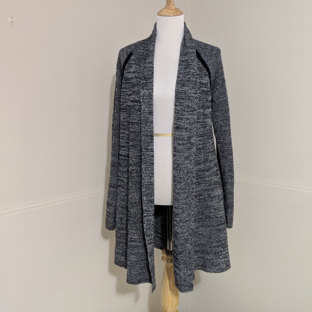 Athleta Linen Cotton Blend Open Front Cardigan